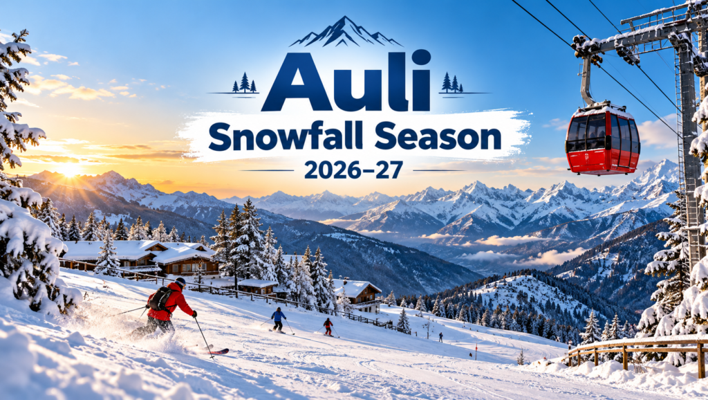 Auli snowfall season 2026–27, best snowfall months, January & February weather, skiing, things to do and travel tips.